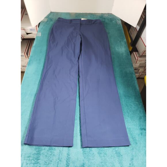 Time and Tru Dress Pants Size 12 Womens Blue Stretch Hook & Eye Straight NWT - Picture 1 of 13